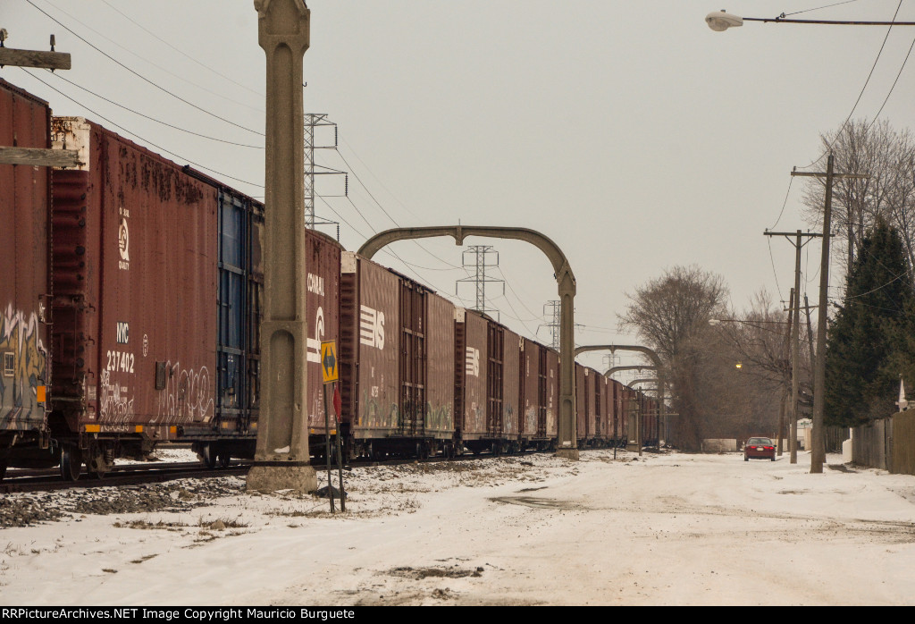 NS Box Cars in the yard